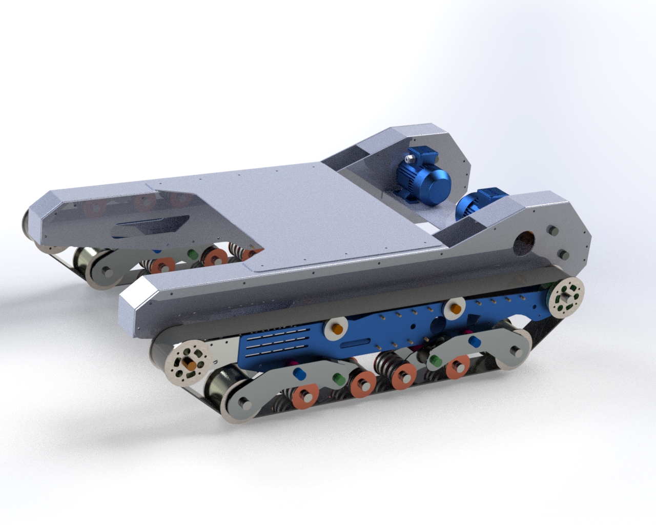 Palette履带车底盘3D模型图纸 x_t格式